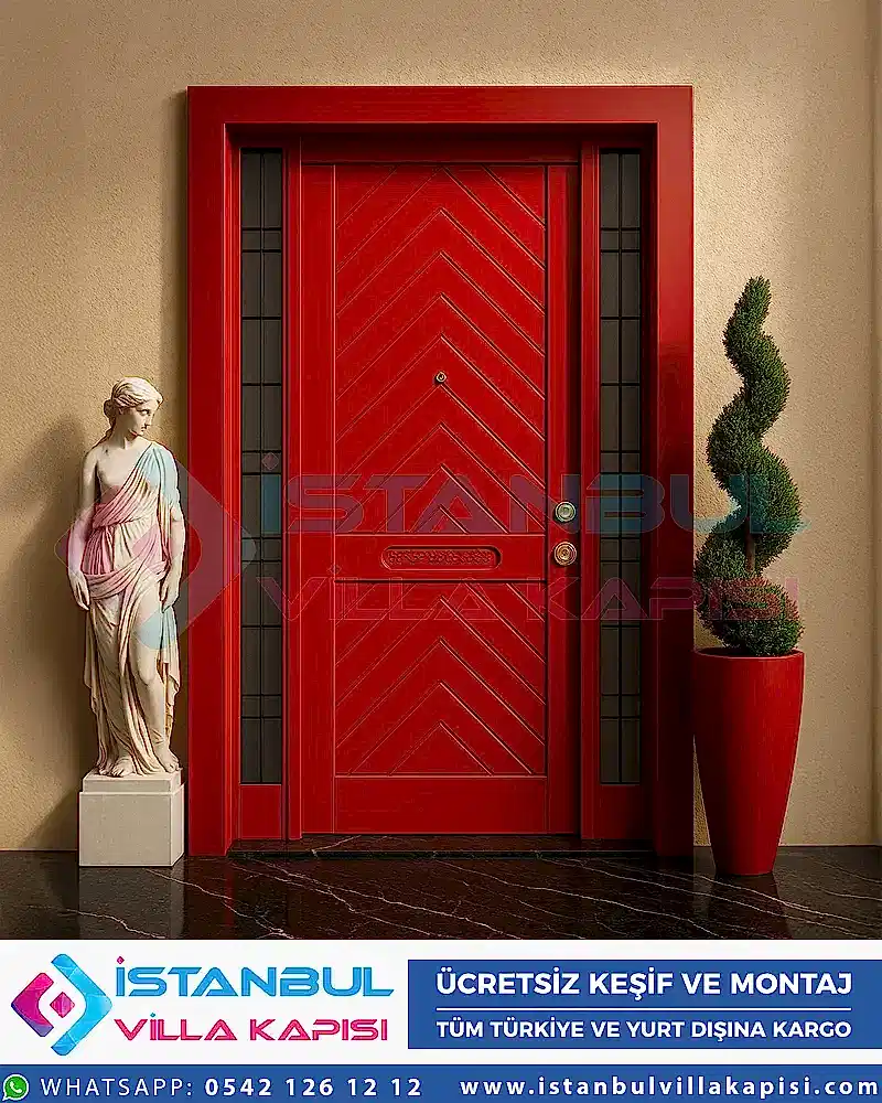 Alessia-kirmizi-kompakt-villa-kapisi