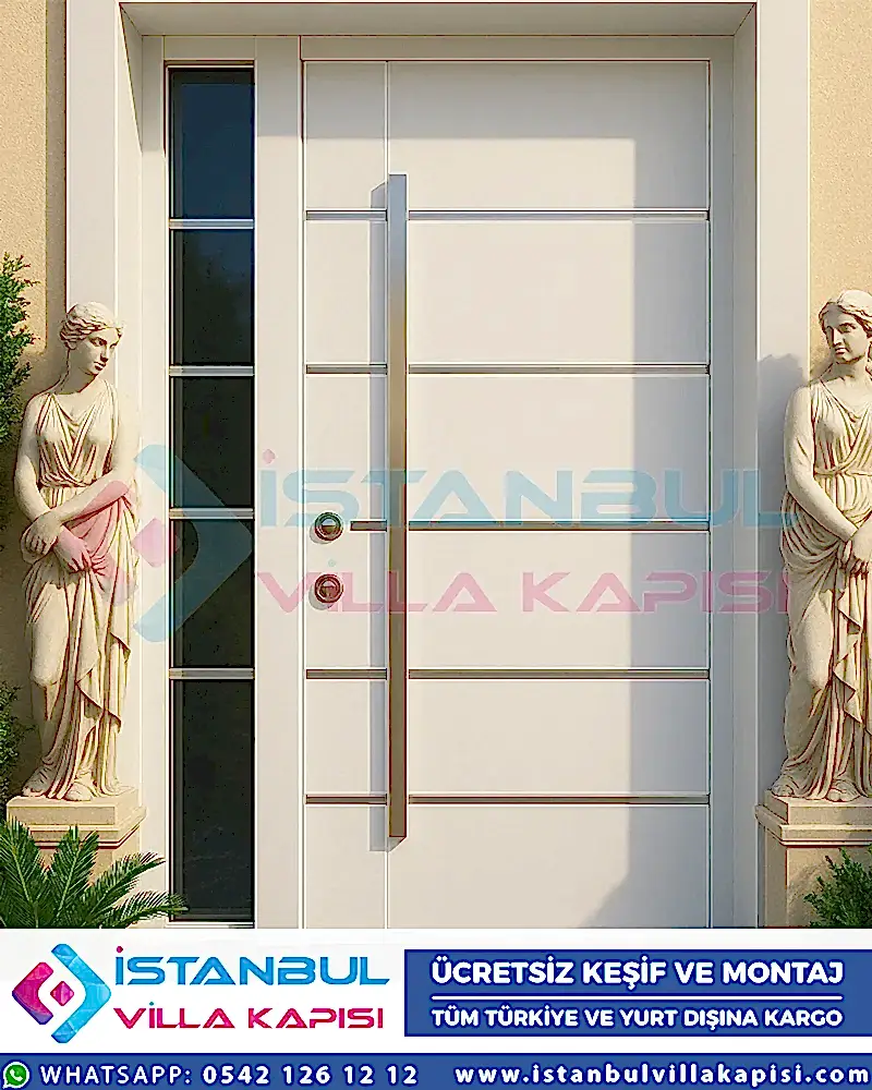 Arsenal-Sade-Beyaz-Villa-Kapisi-Celik-Dis-Kapi